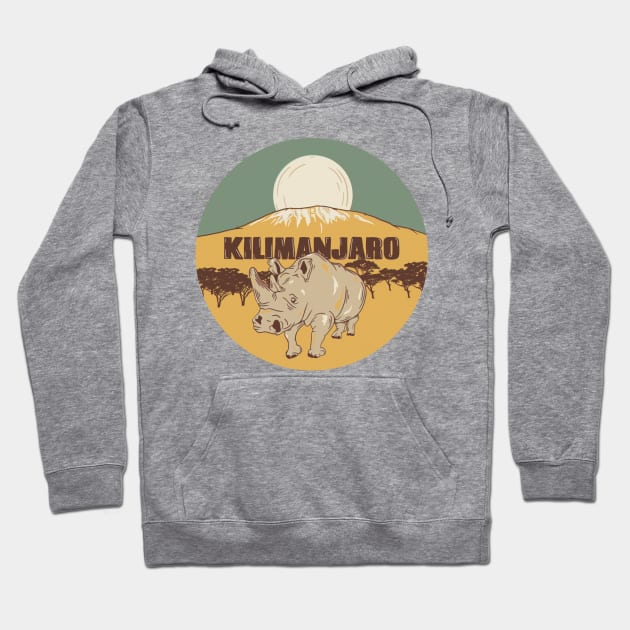 Mount Kilimanjaro Rhino Hoodie by mailboxdisco